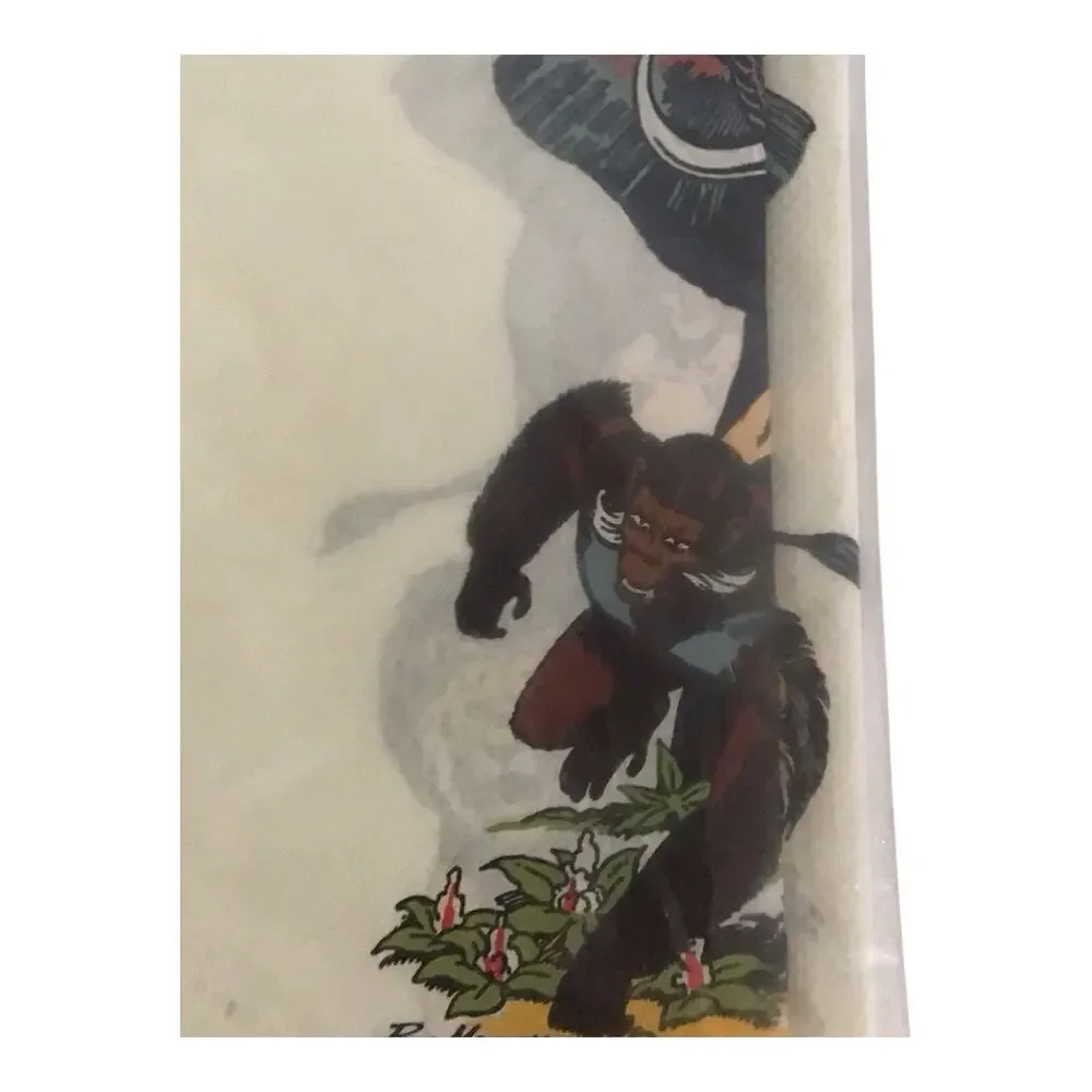 Vintage 1975 Tarzan Paper Table Cover Amscan USA 54x96 NOS Party Decoration